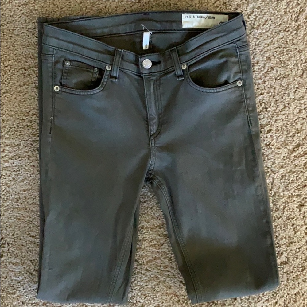 Rag and Bone The Skinny Denim in Olive Green